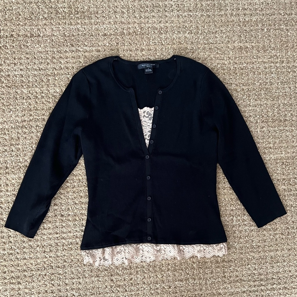 Black August Silk Layered Sweater